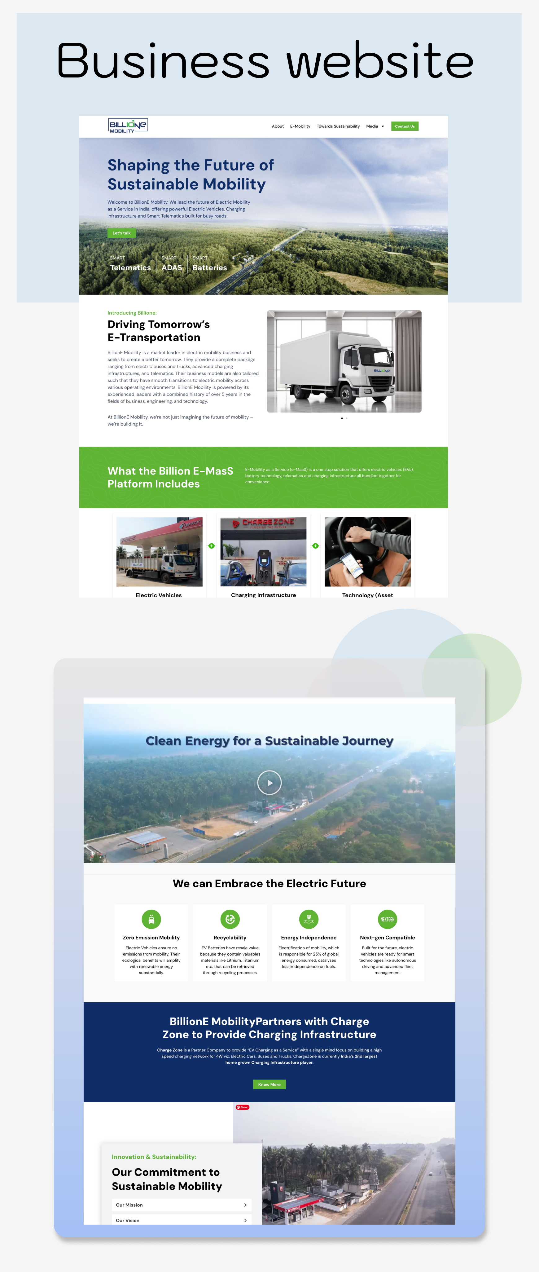BillionE Mobility website homepage